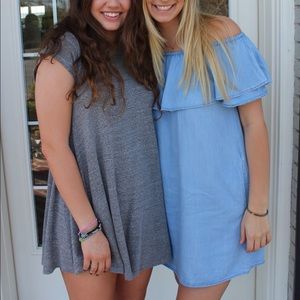 Zara off shoulder denim dress